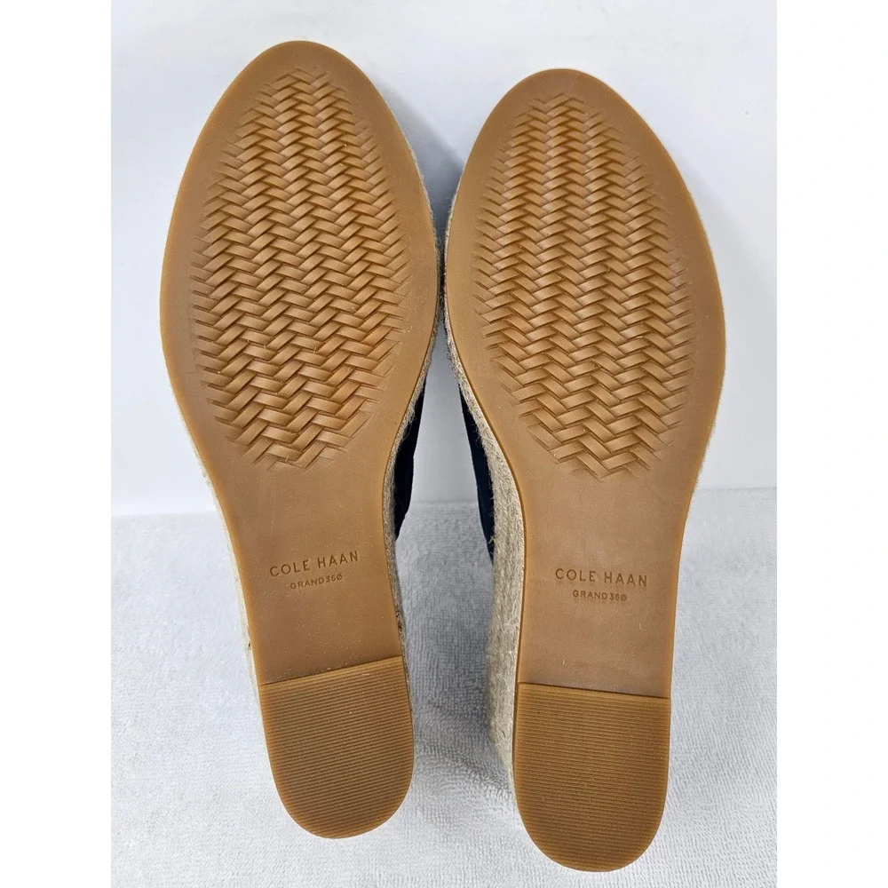 Cole Haan Southcrest Mule Blue Suede Espadrille Women's 11B Sandals W31551 NEW